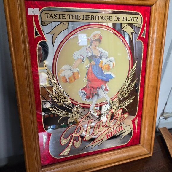 Vintage Large Blatz Beer Mirror Sign - Picture 1 of 5